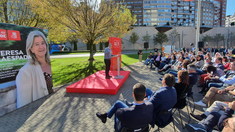 Patxi López. Presentación de Teresa Laespada como candidatura a Diputada General de Bizkaia 13 11 2022